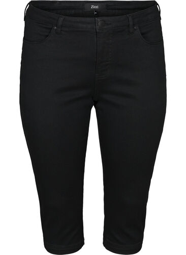 Zizzi Jean coupe slim Emily capri, Black, Packshot image number 0