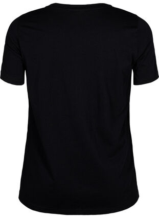 ZizziT-shirt met motief, Black w. Flower, Packshot image number 1