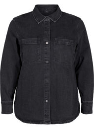 Denim shirt met knopen en borstzakken, Dark Grey Denim, Packshot