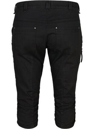 ZizziSlim fit capri jeans met zakken, Black, Packshot image number 1