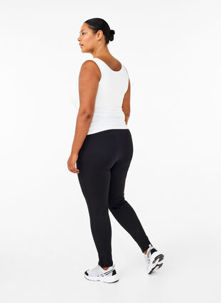 Zizzi Leggings en viscose avec fentes sur le devant, Black, Model image number 1