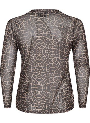 ZizziMesh blouse met luipaardpatroon, LEO AOP, Packshot image number 1