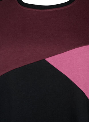 Zizzi Long sweat-shirt avec colorblock, Fudge Color B. , Packshot image number 2