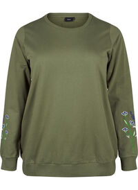 Sweatshirt met geborduurde bloemen