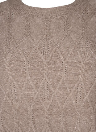 Zizzi Pull en tricot avec motif et perles, Desert Taupe Mel., Packshot image number 2