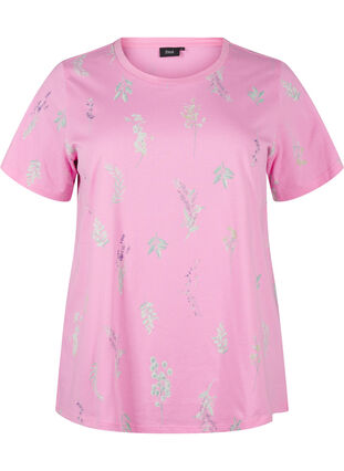 ZizziT-shirt van biologisch katoen met bloemenprint, Rosebloom W. Flower, Packshot image number 0