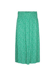 FLASH - Maxi rok in viscose met smokwerk, Bright Green Wh.AOP, Packshot