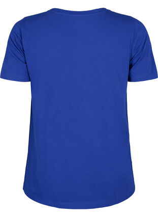 Zizzi T-shirt basique en coton de couleur unie, Sodalite Blue, Packshot image number 1