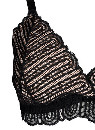 Zizzi Bralette avec dentelle et rembourrage doux, Black, Packshot image number 2