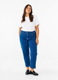 Geknipte Vera jeans met rechte pasvorm, Blue Denim, Model