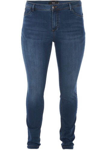 Zizzi Jean Amy super slim à taille haute, Blue d. washed, Packshot image number 0