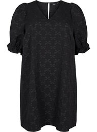 Robe jacquard courte avec des nœuds, Black W. Bow, Packshot