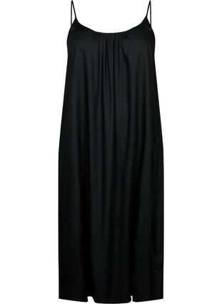 ZizziMouwloos midi jurk in viscose, Black, Packshot image number 0