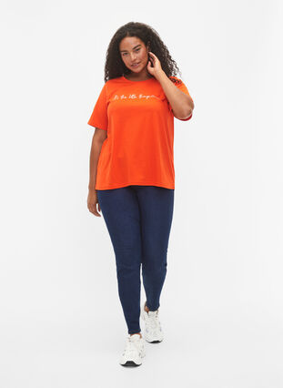 ZizziFLASH - T-shirt met motief, Orange.com, Model image number 2