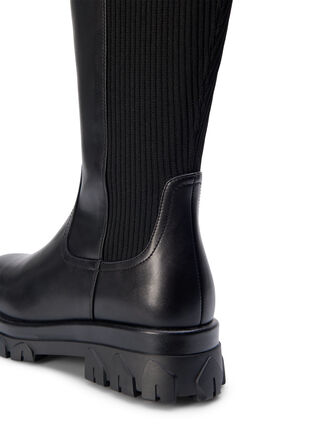 Zizzi Large - Bottes hautes avec élastique et fermeture éclair, Black, Packshot image number 2