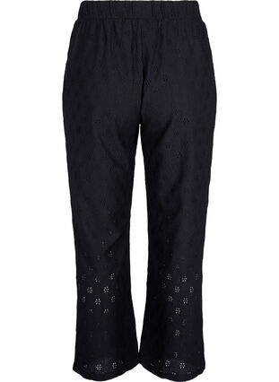 ZizziSoepelvallende broek met gaatjesmotief, Black, Packshot image number 1