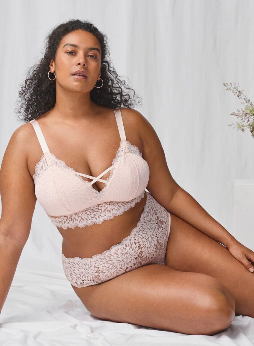 Zizzi Bralette avec détail string, , Model, 2