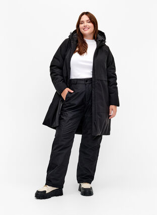 ZizziWinterjas met verstelbare taille, Black, Model image number 3