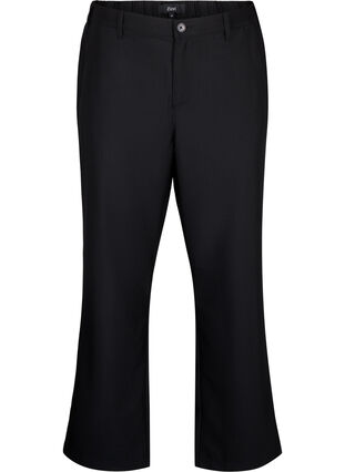 Zizzi Pantalon coupe droite à taille haute, Black, Packshot image number 0