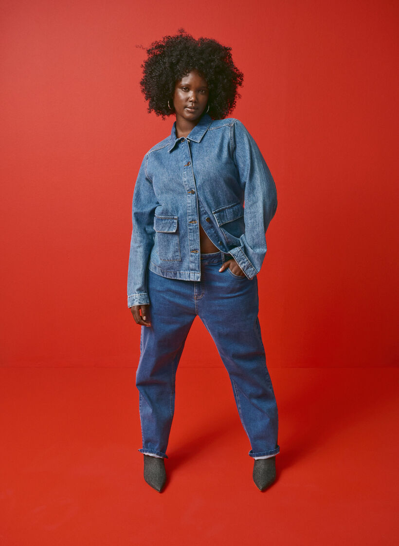 Veste chemise en jean avec poches, Blue Denim, Image