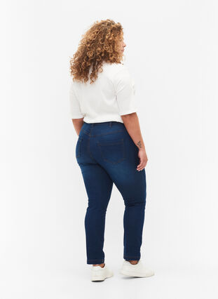 ZizziSlim fit Emily jeans met normale taille, Blue Denim, Model image number 1