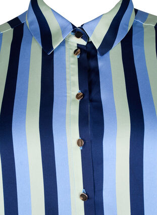 Zizzi Chemises en satin rayé, Blue Stripe, Packshot image number 2