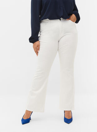 Zizzi Jeans bootcut Ellen à taille haute, White, Model image number 2