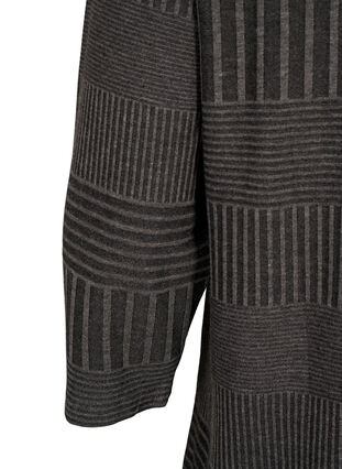 Zizzi Blouse avec manches 3/4 et motif rayé, Dark Grey Melange, Packshot image number 3