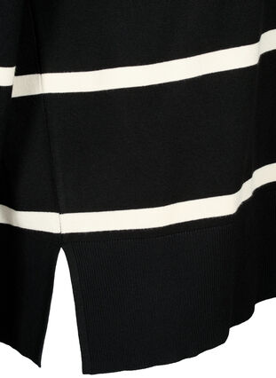 ZizziGebreide viscose blouse met strepen, Black Comb, Packshot image number 3