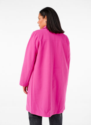 Zizzi Manteau à double boutonnage, Raspberry Rose, Model image number 1