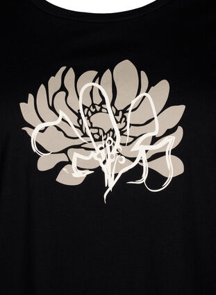 ZizziT-shirt met motief, Black w. Flower, Packshot image number 2