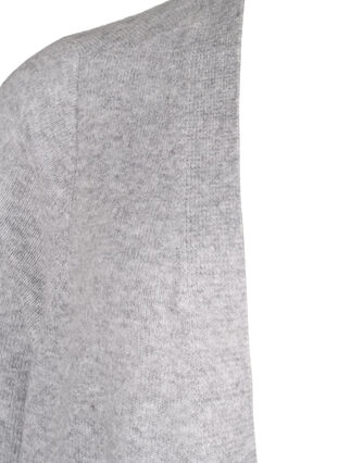 ZizziLang gebreid vest met zakken, Light Grey Melange, Packshot image number 2