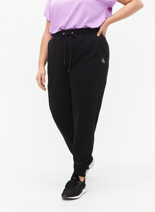 Zizzi Pantalon de survêtement ample avec poches, Black, Model image number 0