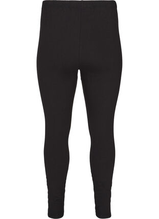 ZizziKatoenen legging met voering, Black, Packshot image number 1