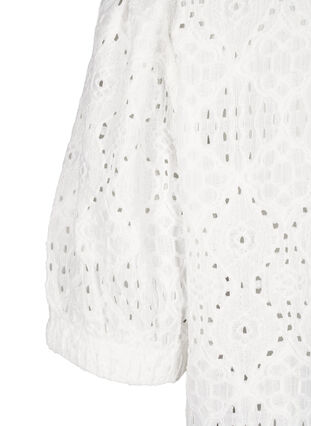 ZizziBlouse met korte mouwen en patroon met kant, Bright White, Packshot image number 3