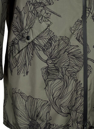 ZizziRegenjas met print, Dusty Olive, Packshot image number 3