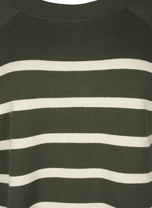 Zizzi Chemisier en tricot rayé avec col rond, D. Bag Birch Stripe, Packshot image number 2