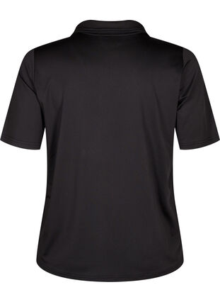 ZizziPoloshirt met V-hals, Black, Packshot image number 1