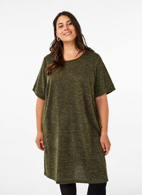 T-shirt-jurk met zakken en korte mouwen, Winter Moss, Model