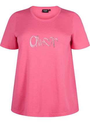ZizziFLASH - T-shirt met motief, Hot Pink Amour, Packshot image number 0