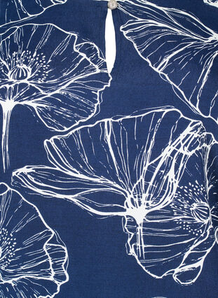 ZizziViscose blouse met bloemenprint en smokwerk, Navy B./Big Fl. AOP, Packshot image number 2