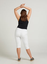 Jean coupe slim Emily capri, Bright White, Model