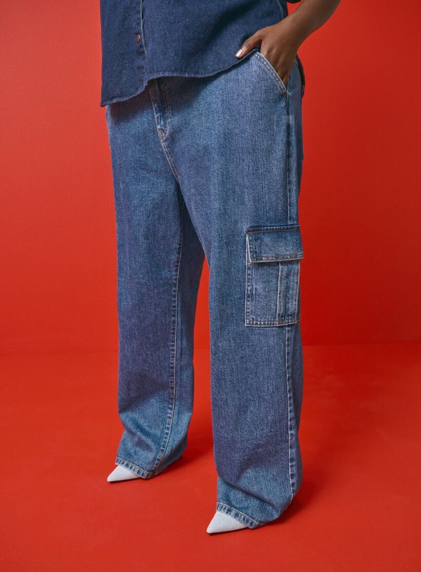 Zizzi Jean cargo à taille haute, , Model, 3