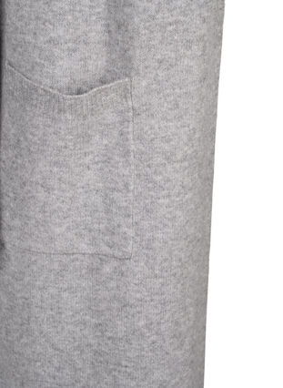 Zizzi Long cardigan tricoté avec poches, Light Grey Melange, Packshot image number 3