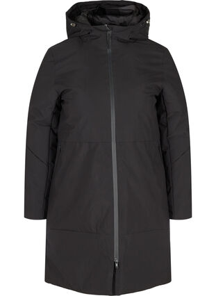 Zizzi Veste d'hiver avec taille ajustable, Black, Packshot image number 0