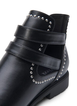 ZizziWide fit - Enkellaarsjes met studs, Black, Packshot image number 4