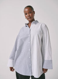 Shirt met lange mouwen en strepen, , Model