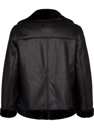 Zizzi Veste de pilote en similicuir, Black, Packshot image number 1