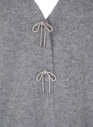 Zizzi Cardigan tricoté avec un nœud en argent, Medium Grey Melange, Packshot image number 2