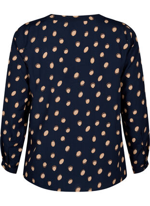 ZizziFLASH - Blouse met lange mouwen en print, Blue Double Dot, Packshot image number 1